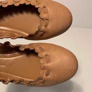 Style & Co tan natural flats scallop Size 7.5
